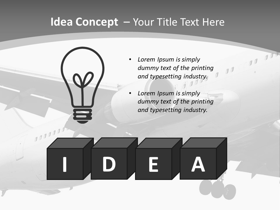 An Airplane Is Flying In The Sky Powerpoint Template PowerPoint Template