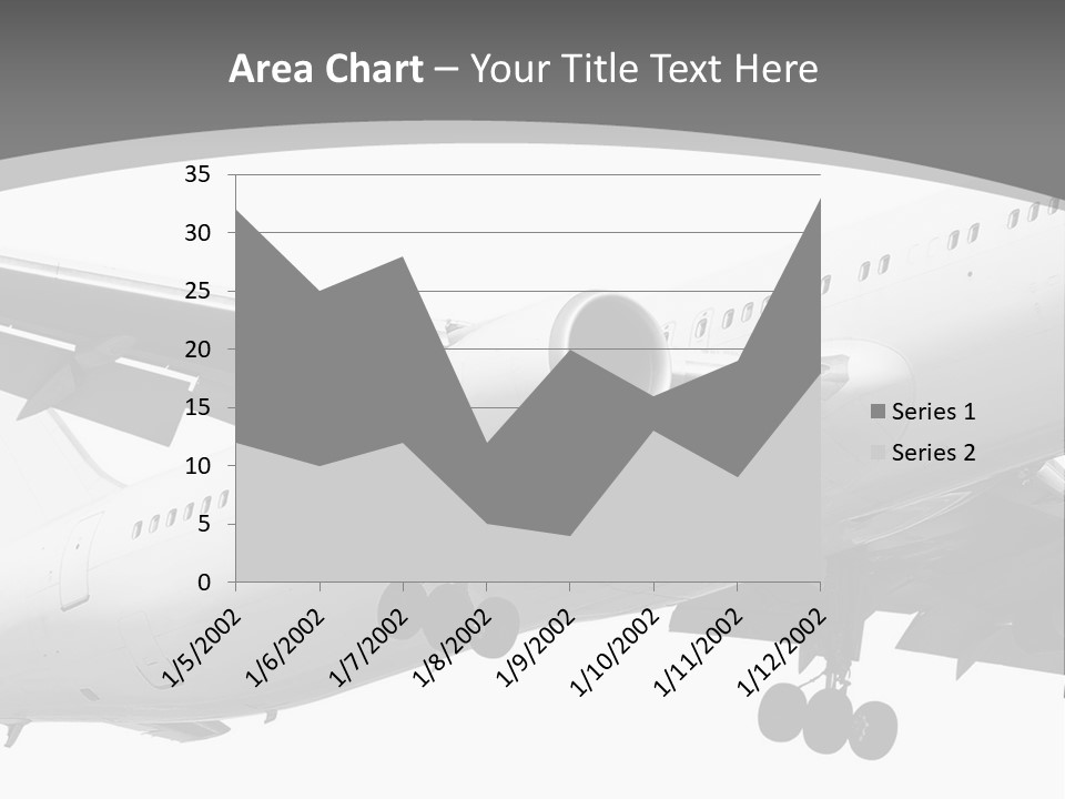An Airplane Is Flying In The Sky Powerpoint Template PowerPoint Template