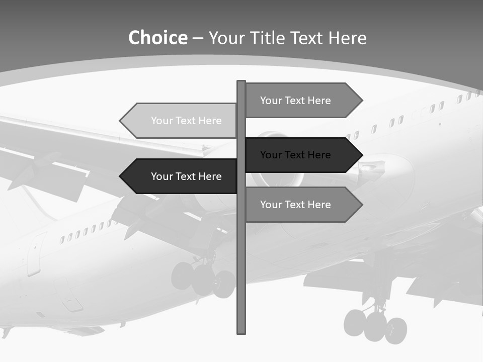 An Airplane Is Flying In The Sky Powerpoint Template PowerPoint Template