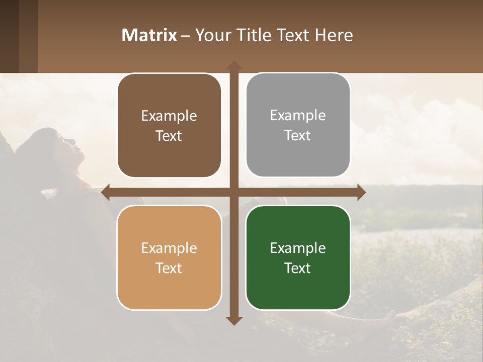 A Woman Sitting On A Tree In A Field PowerPoint Template