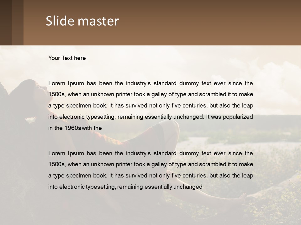 A Woman Sitting On A Tree In A Field PowerPoint Template