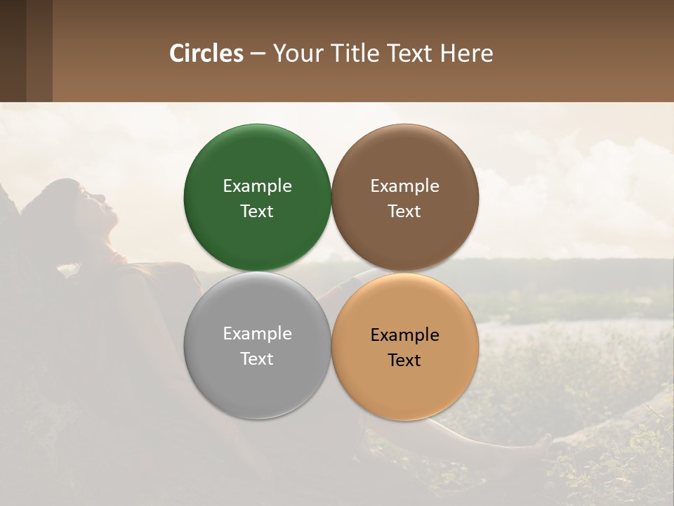 A Woman Sitting On A Tree In A Field PowerPoint Template
