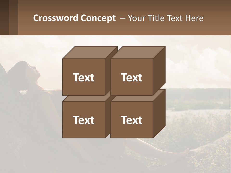 A Woman Sitting On A Tree In A Field PowerPoint Template