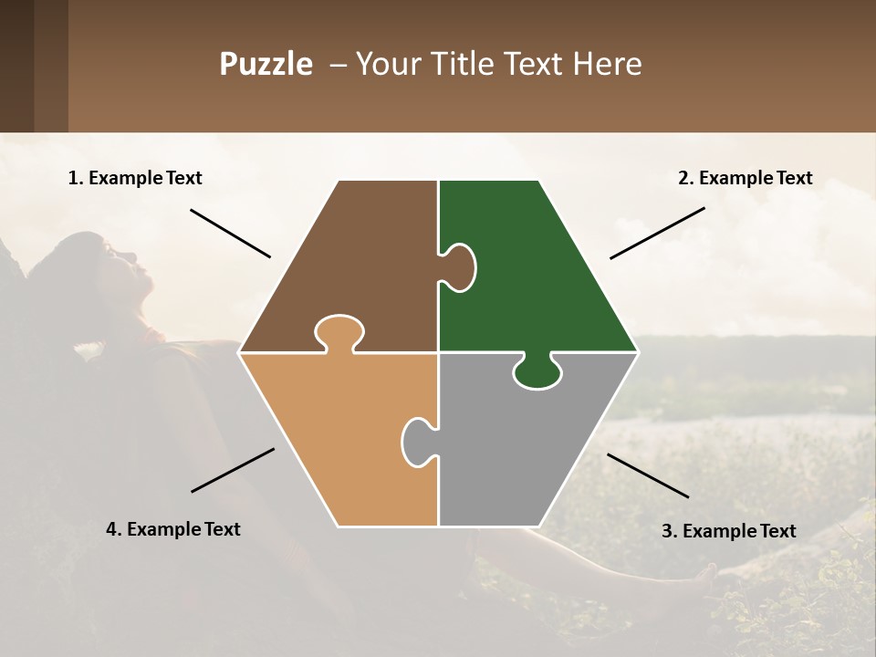 A Woman Sitting On A Tree In A Field PowerPoint Template