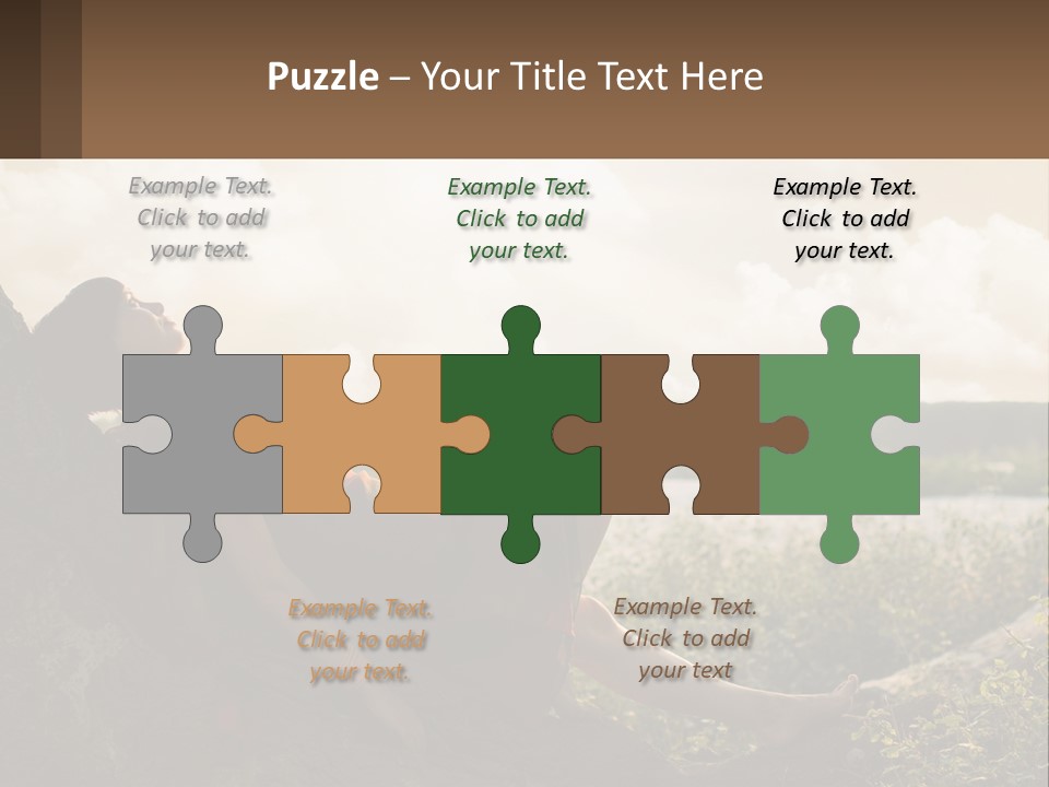 A Woman Sitting On A Tree In A Field PowerPoint Template