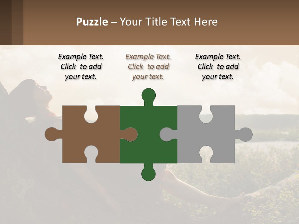 A Woman Sitting On A Tree In A Field PowerPoint Template