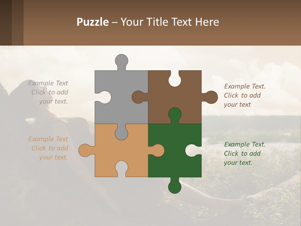 A Woman Sitting On A Tree In A Field PowerPoint Template