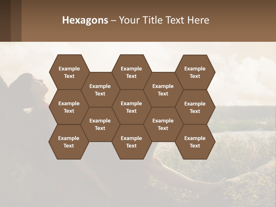 A Woman Sitting On A Tree In A Field PowerPoint Template