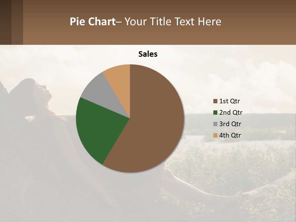 A Woman Sitting On A Tree In A Field PowerPoint Template
