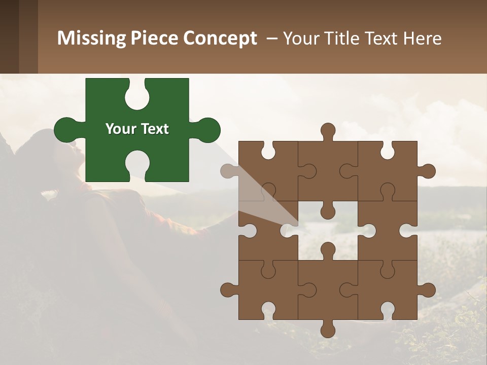 A Woman Sitting On A Tree In A Field PowerPoint Template