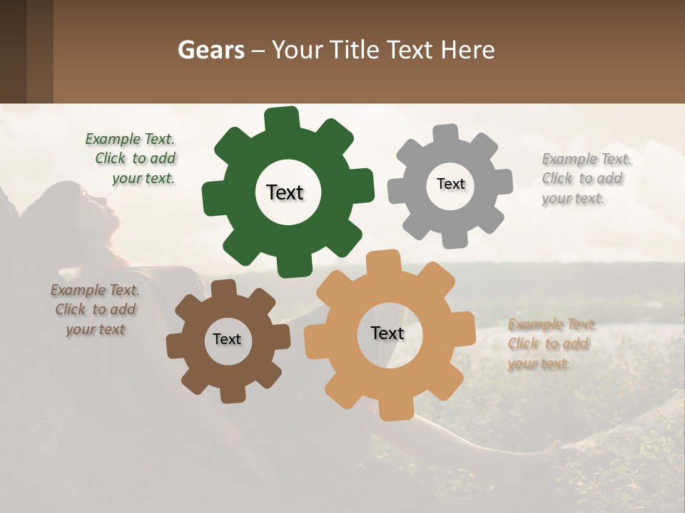 A Woman Sitting On A Tree In A Field PowerPoint Template