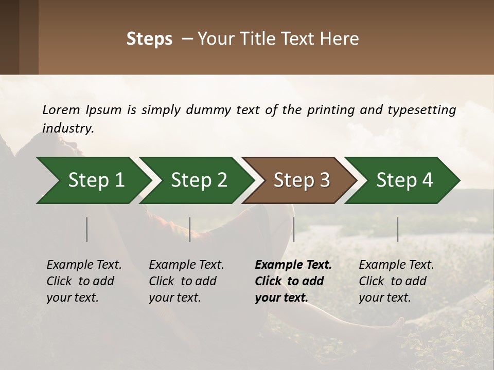 A Woman Sitting On A Tree In A Field PowerPoint Template