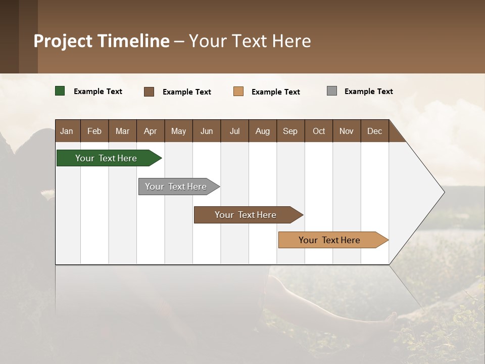 A Woman Sitting On A Tree In A Field PowerPoint Template
