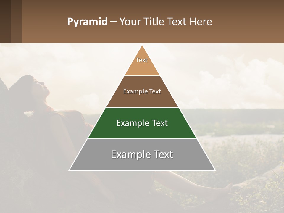 A Woman Sitting On A Tree In A Field PowerPoint Template