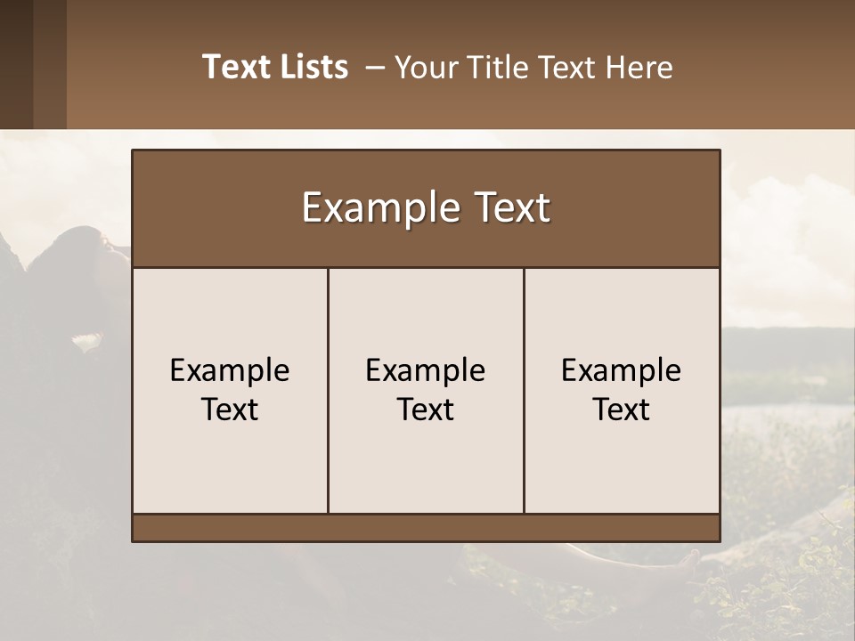 A Woman Sitting On A Tree In A Field PowerPoint Template