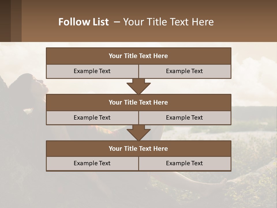 A Woman Sitting On A Tree In A Field PowerPoint Template
