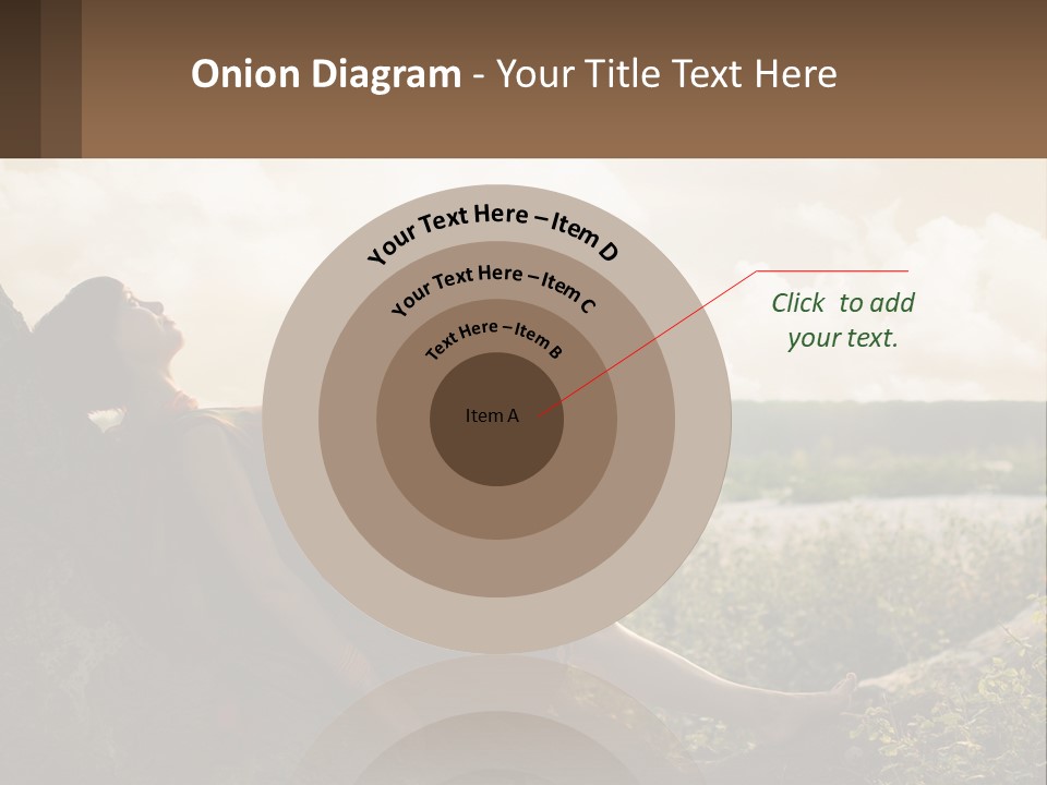 A Woman Sitting On A Tree In A Field PowerPoint Template