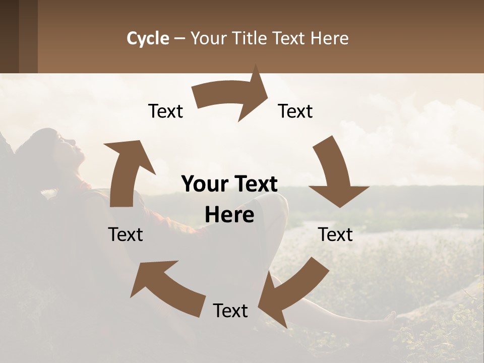 A Woman Sitting On A Tree In A Field PowerPoint Template