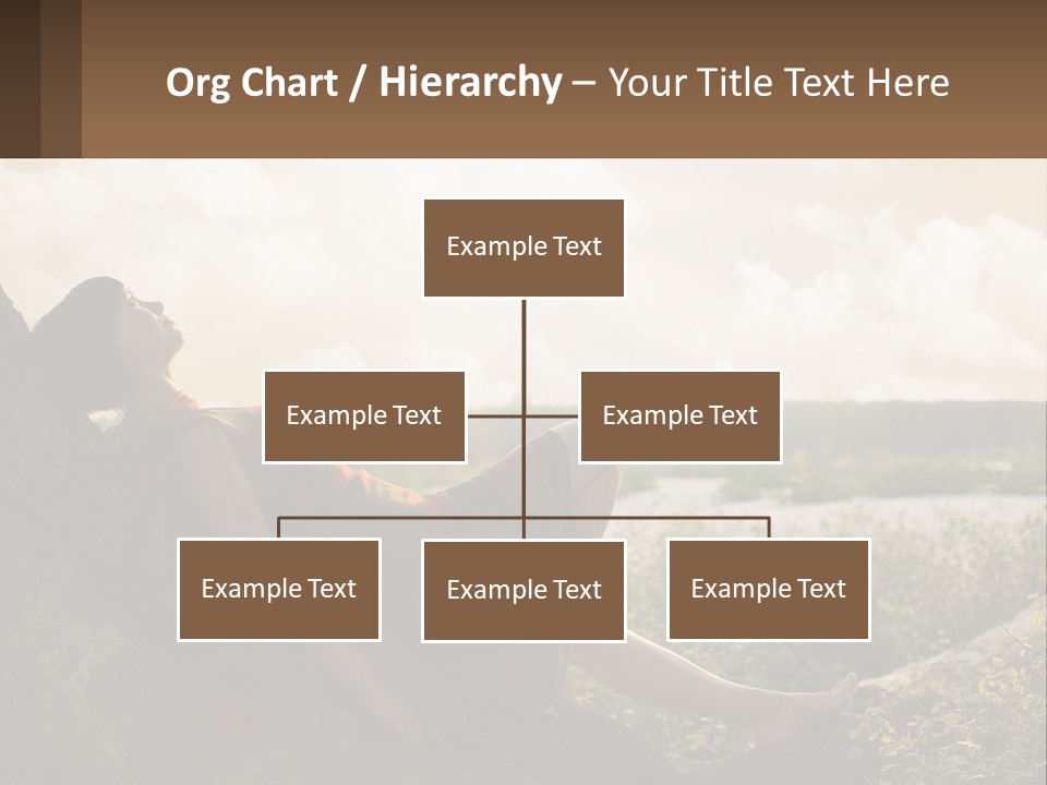 A Woman Sitting On A Tree In A Field PowerPoint Template