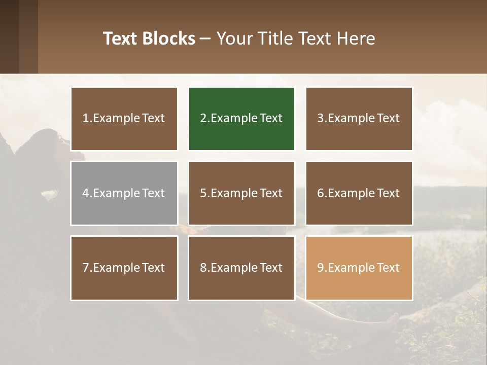 A Woman Sitting On A Tree In A Field PowerPoint Template