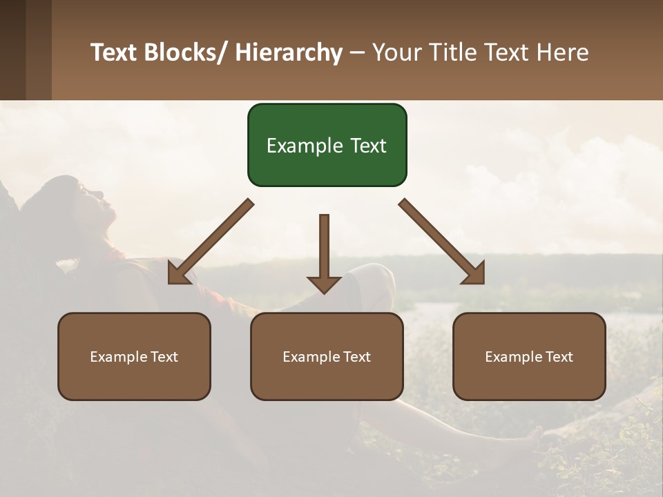 A Woman Sitting On A Tree In A Field PowerPoint Template