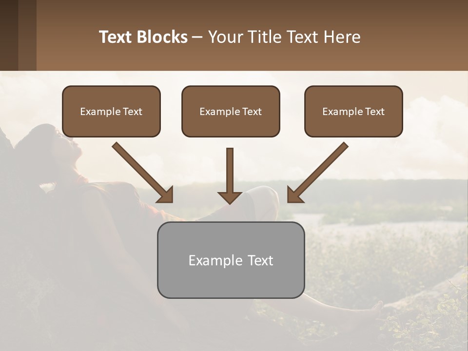 A Woman Sitting On A Tree In A Field PowerPoint Template