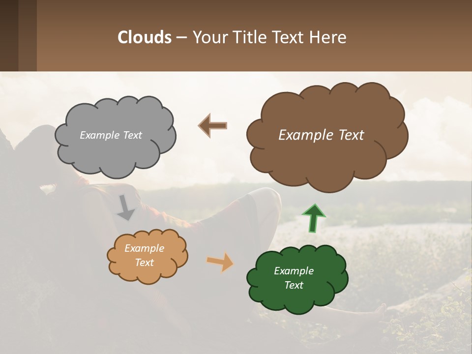 A Woman Sitting On A Tree In A Field PowerPoint Template