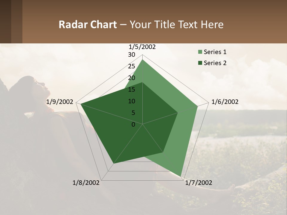 A Woman Sitting On A Tree In A Field PowerPoint Template