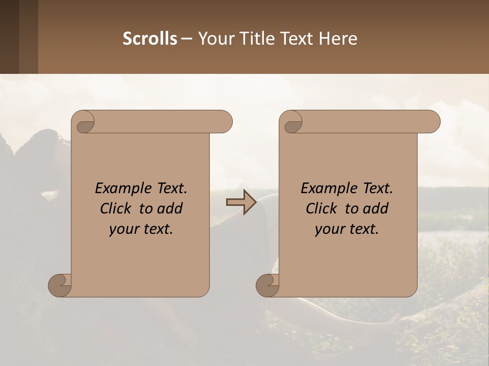 A Woman Sitting On A Tree In A Field PowerPoint Template
