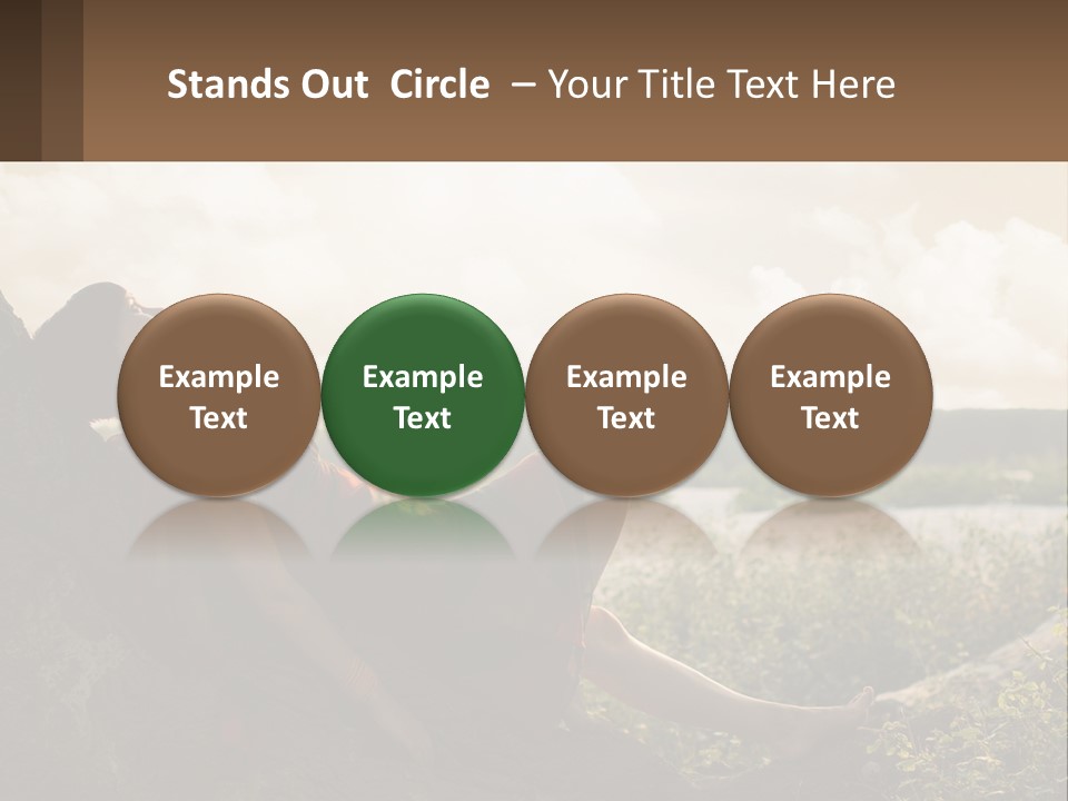 A Woman Sitting On A Tree In A Field PowerPoint Template