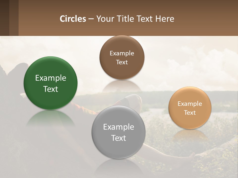 A Woman Sitting On A Tree In A Field PowerPoint Template