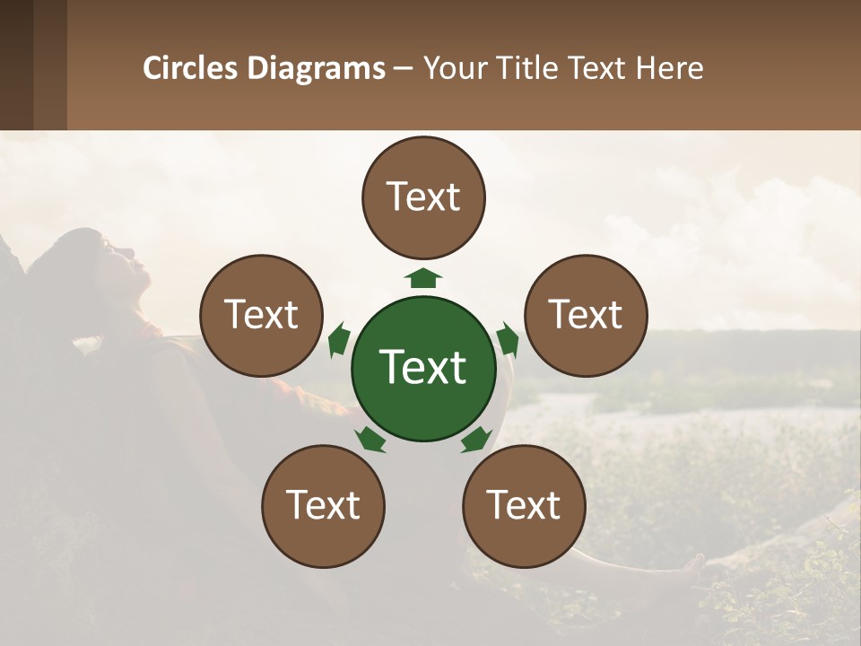 A Woman Sitting On A Tree In A Field PowerPoint Template