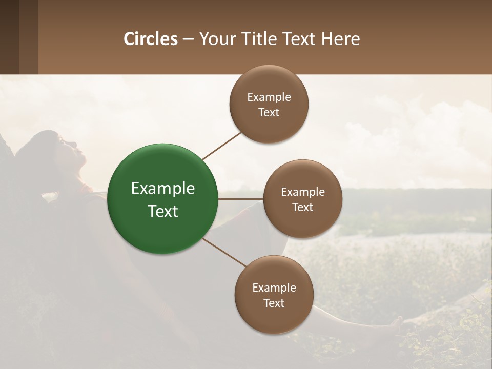 A Woman Sitting On A Tree In A Field PowerPoint Template