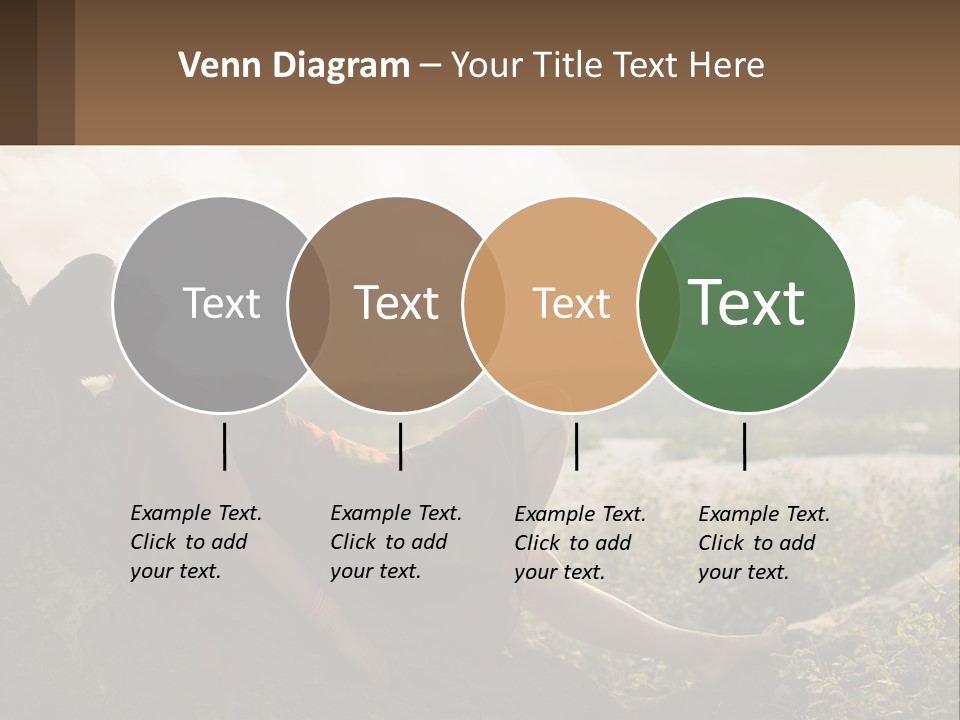 A Woman Sitting On A Tree In A Field PowerPoint Template