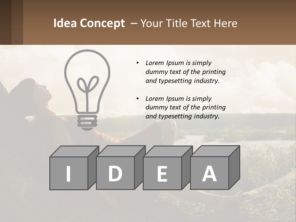 A Woman Sitting On A Tree In A Field PowerPoint Template