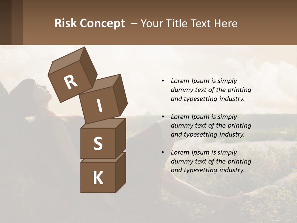 A Woman Sitting On A Tree In A Field PowerPoint Template