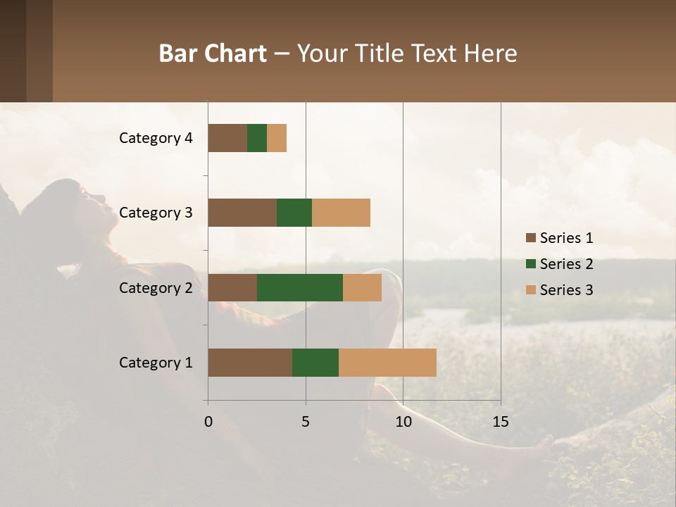 A Woman Sitting On A Tree In A Field PowerPoint Template