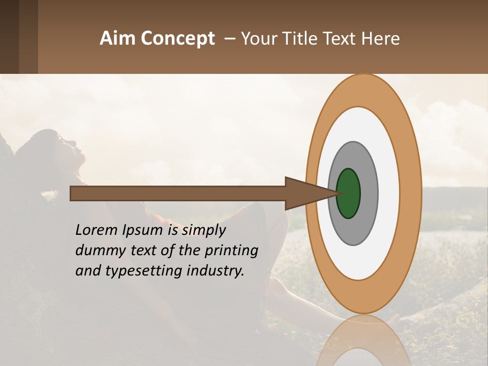 A Woman Sitting On A Tree In A Field PowerPoint Template