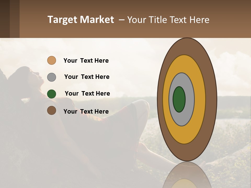 A Woman Sitting On A Tree In A Field PowerPoint Template