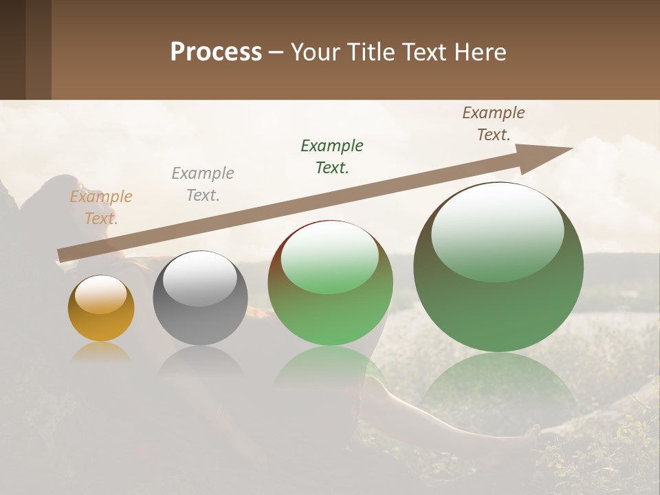A Woman Sitting On A Tree In A Field PowerPoint Template