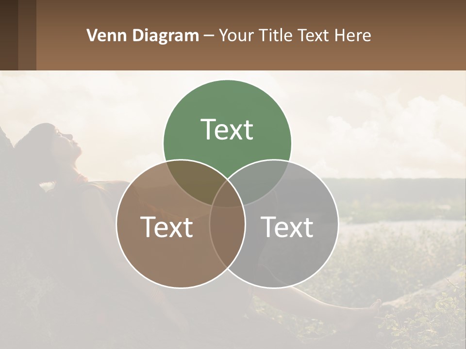 A Woman Sitting On A Tree In A Field PowerPoint Template