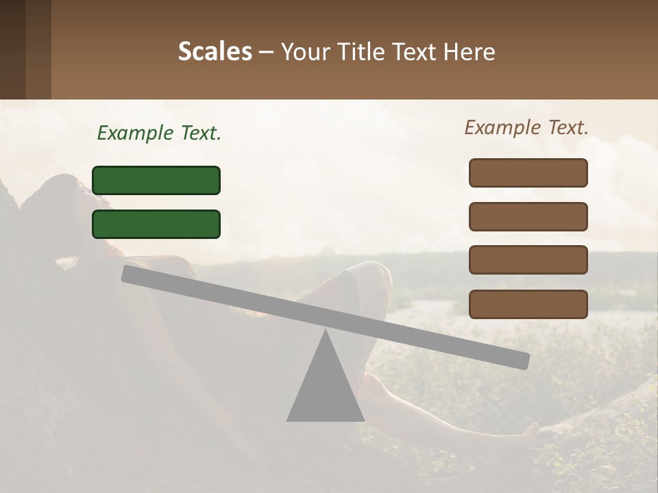 A Woman Sitting On A Tree In A Field PowerPoint Template