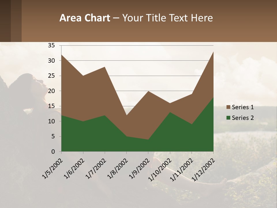 A Woman Sitting On A Tree In A Field PowerPoint Template