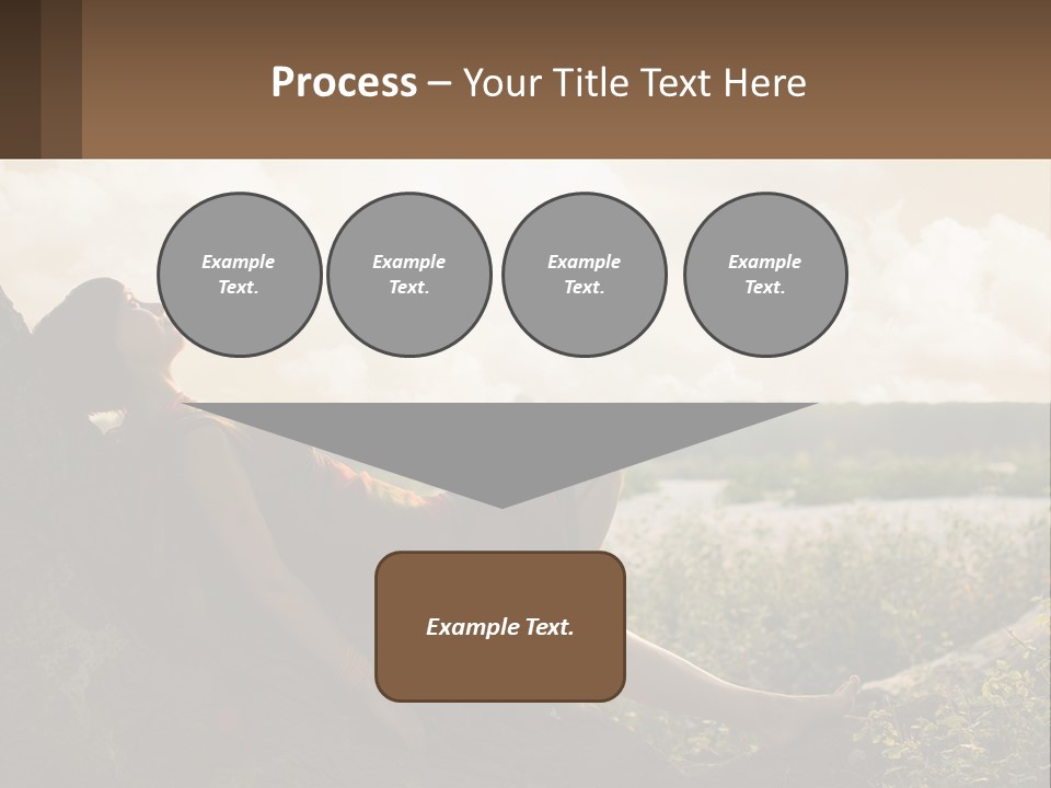 A Woman Sitting On A Tree In A Field PowerPoint Template
