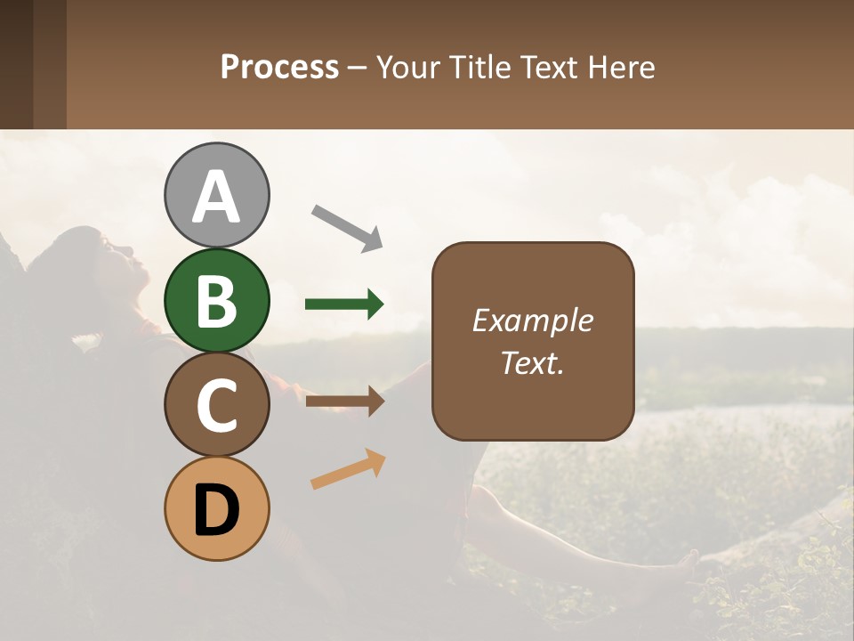 A Woman Sitting On A Tree In A Field PowerPoint Template