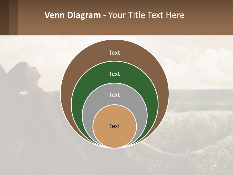 A Woman Sitting On A Tree In A Field PowerPoint Template