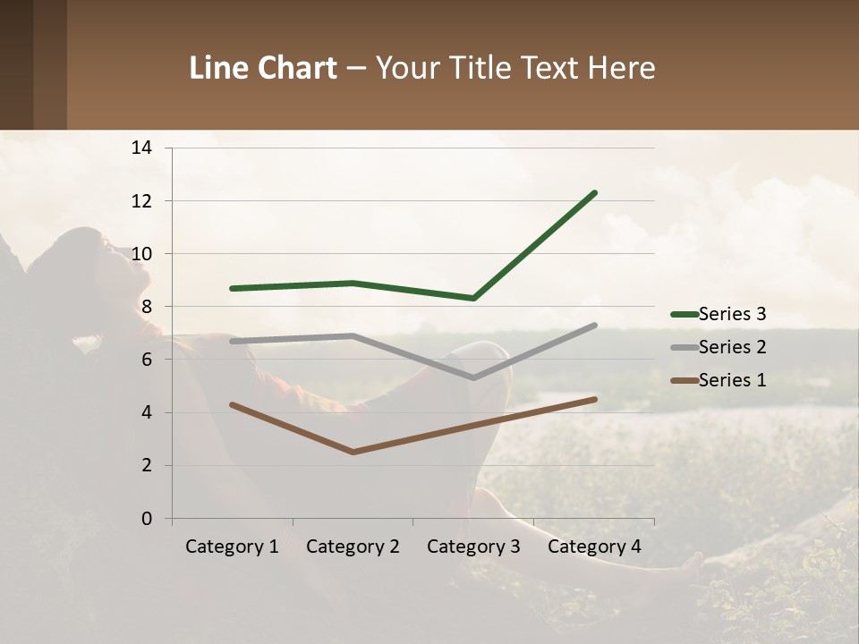 A Woman Sitting On A Tree In A Field PowerPoint Template