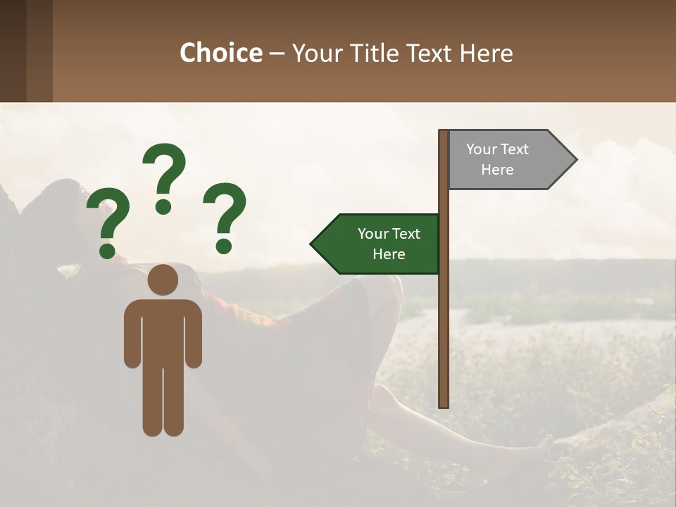 A Woman Sitting On A Tree In A Field PowerPoint Template