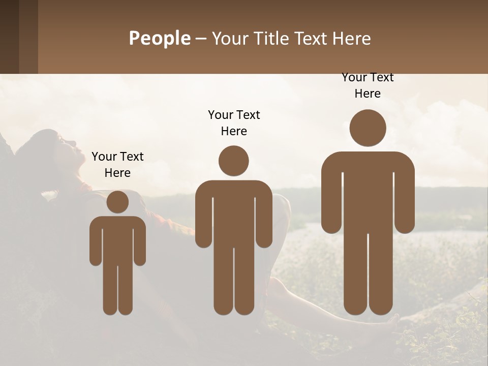 A Woman Sitting On A Tree In A Field PowerPoint Template