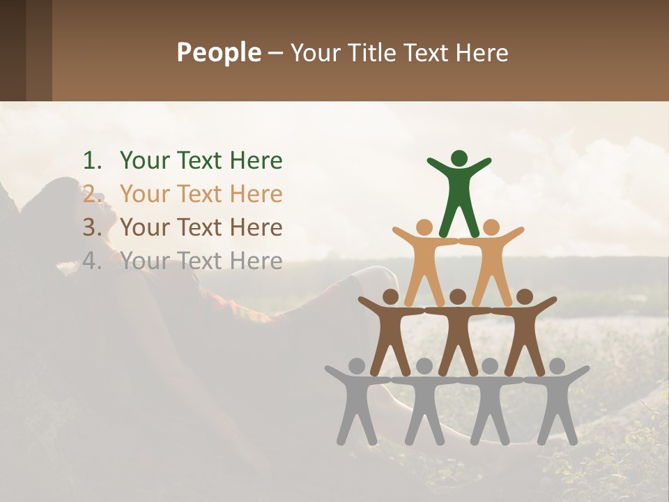 A Woman Sitting On A Tree In A Field PowerPoint Template